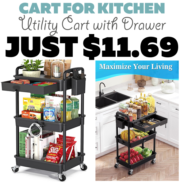 Utility Cart with Drawer Only $11.69 (Regularly $27.99)