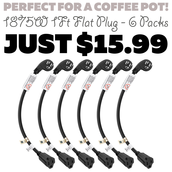 1875W 1Ft Flat Plug Only $15.99 (Regularly $19.99)