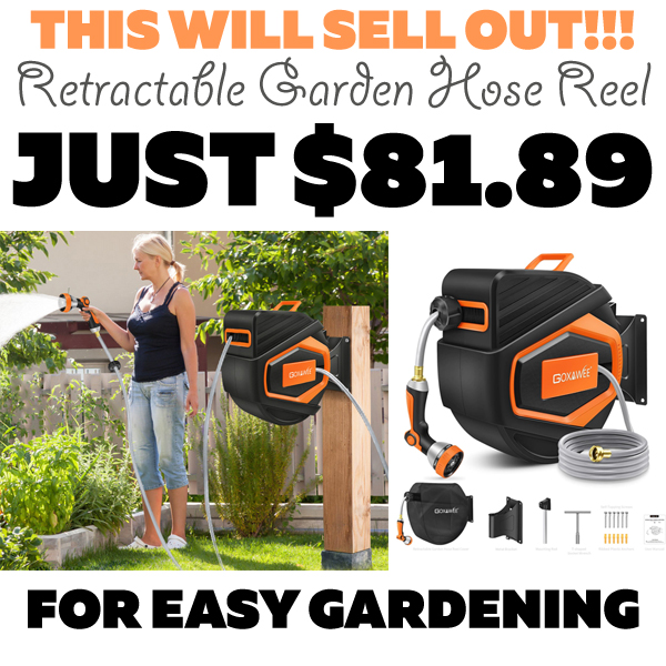 Retractable Garden Hose Reel Only $81.89 (Regularly $169.99)