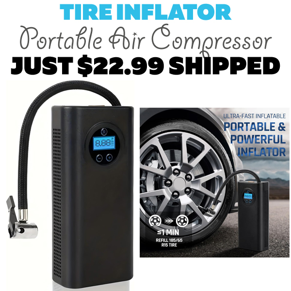 Portable Air Compressor Only $22.99 (Regularly $91.95)