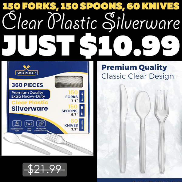 Clear Plastic Silverware Only $10.99 (Regularly $21.99)