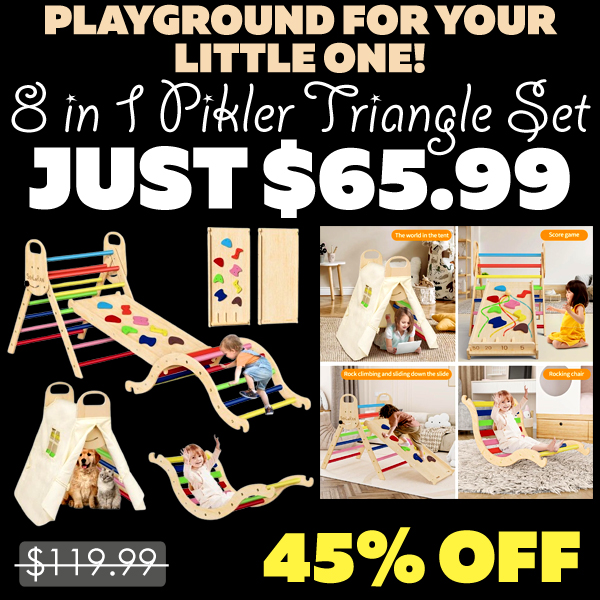8 in 1 Pikler Triangle Set Only $65.99 (Regularly $119.99)