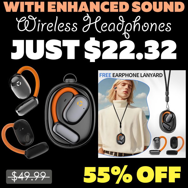Wireless Headphones Only $22.32 (Regularly $49.99)