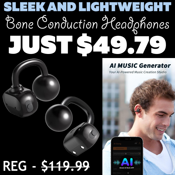 Bone Conduction Headphones Only $49.79 (Regularly $119.99)