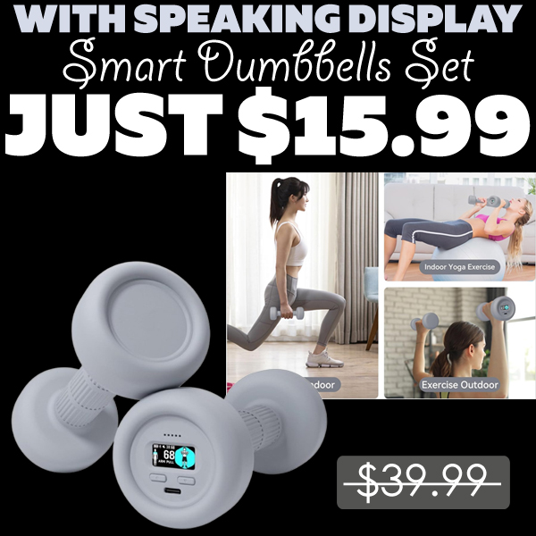Smart Dumbbells Set Only $15.99 (Regularly $39.99)