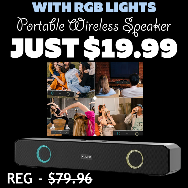 Portable Wireless Speaker Only $19.99 (Regularly $79.96)