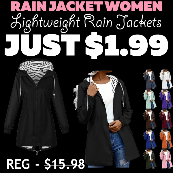 Lightweight Rain Jackets Only $1.99 (Regularly $15.98)