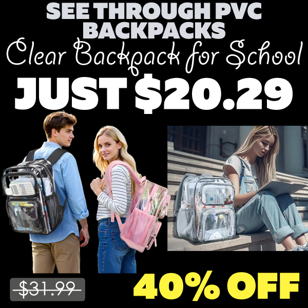 Clear Backpack for School Only $20.29 (Regularly $31.99)