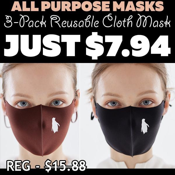 3-Pack Reusable Cloth Mask Only $7.94 (Regularly $15.88)
