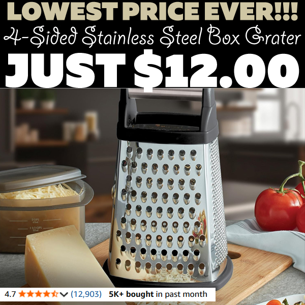 4-Sided Stainless Steel Box Grater Only $12.00 (Regularly $26.99)