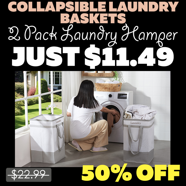 2 Pack Laundry Hamper Only $11.49 (Regularly $22.99)