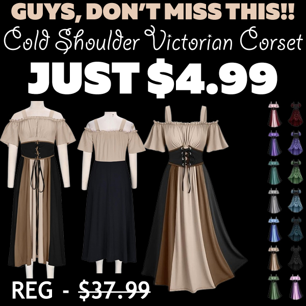 Cold Shoulder Victorian Corset Only $4.99 (Regularly $37.99)