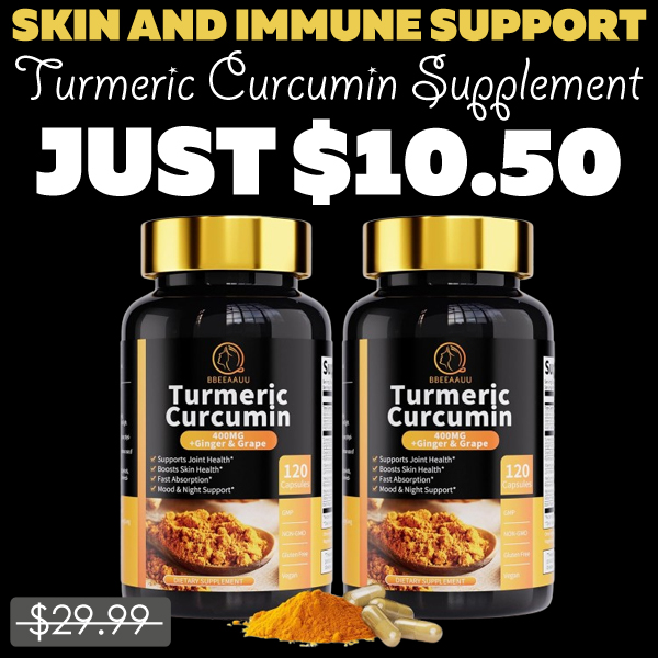 Turmeric Curcumin Supplement Only $10.50 (Regularly $29.99)