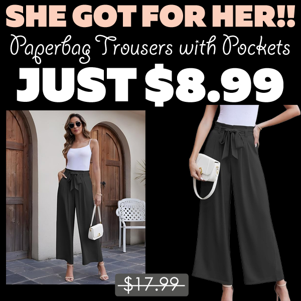 Paperbag Trousers with Pockets Only $8.99 (Regularly $17.99)