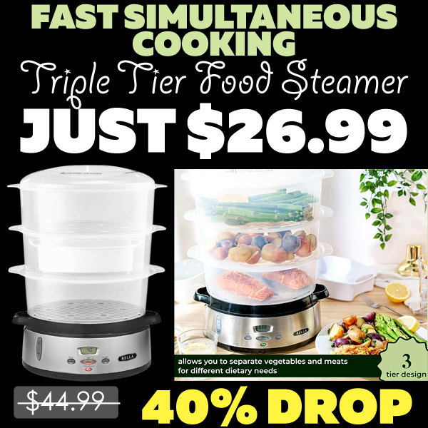 Triple Tier Food Steamer Only $26.99 (Regularly $44.99)