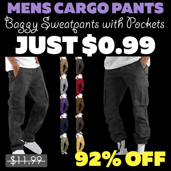 Baggy Sweatpants with Pockets Only $0.99 (Regularly $11.99)