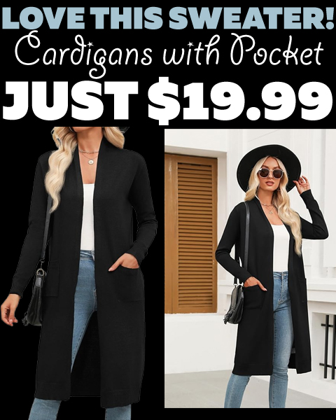 Cardigans with Pocket Only $19.99 (Regularly $39.99)