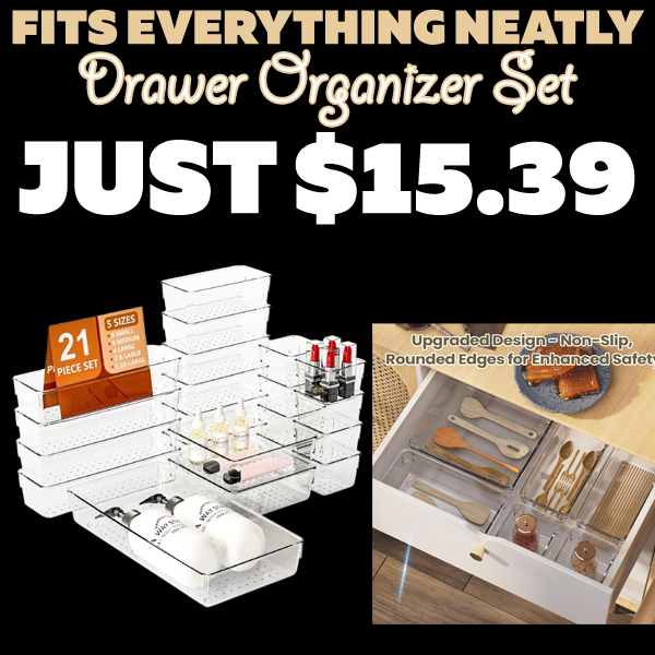 Drawer Organizer Set Only $15.39 (Regularly $21.99)