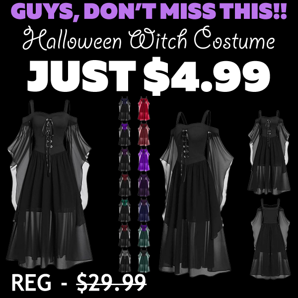 Halloween Witch Costume Only $4.99 (Regularly $29.99)
