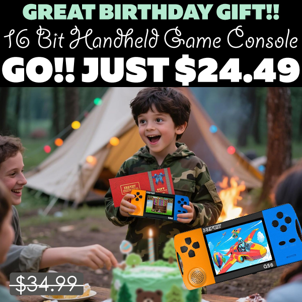 16 Bit Handheld Game Console Only $24.49 (Regularly $34.99)