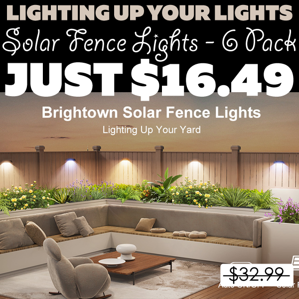 Solar Fence Lights - 6 Pack Only $16.49 (Regularly $32.99)
