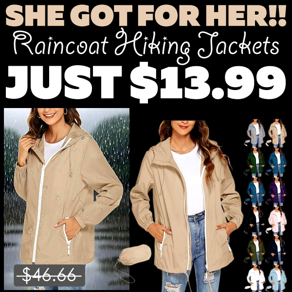 Raincoat Hiking Jackets Only $13.99 (Regularly $46.66)