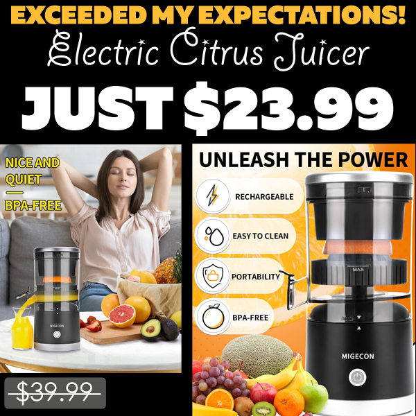 Electric Citrus Juicer Only $23.99 (Regularly $39.99)