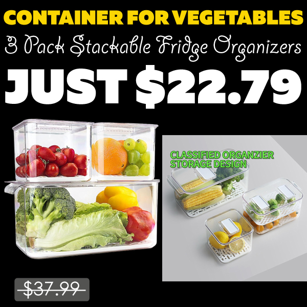 3 Pack Stackable Fridge Organizers Only $22.79 (Regularly $37.99)