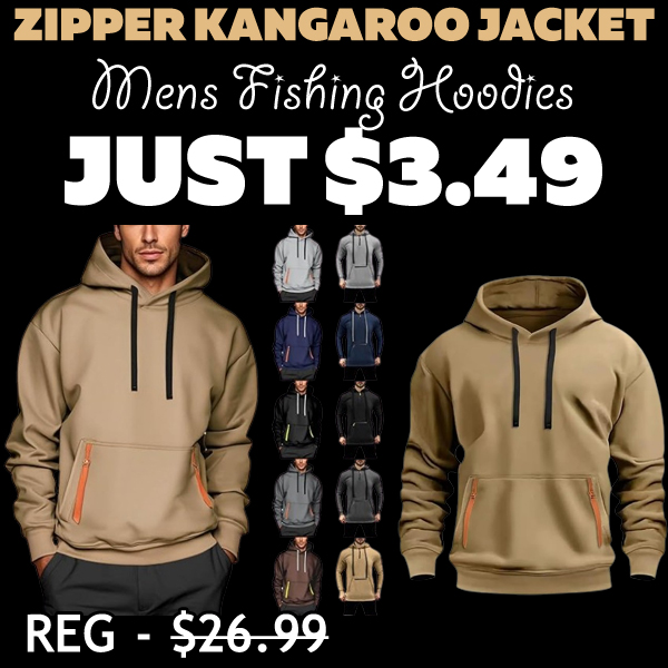 Mens Fishing Hoodies Only $3.49 (Regularly $26.99)