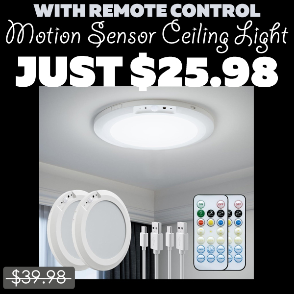 Motion Sensor Ceiling Light Only $25.98 (Regularly $39.98)