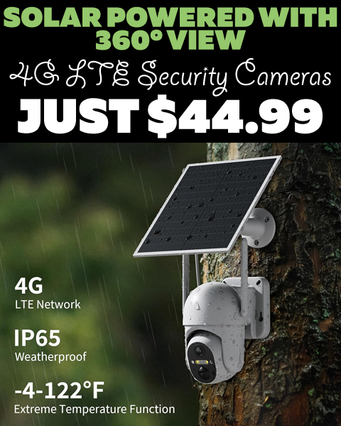 4G LTE Cellular Security Cameras Only $44.99 (Regularly $159.99)