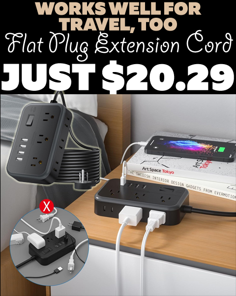 Flat Plug Extension Cord Only $20.29 (Regularly $33.99)