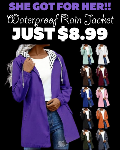 Waterproof Rain Jacket Only $8.99 (Regularly $17.99)