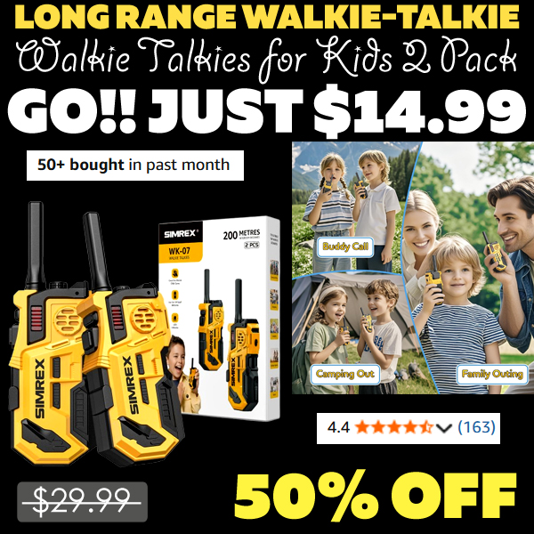 Walkie Talkies for Kids 2 Pack Only $23.19 (Regularly $29.99)