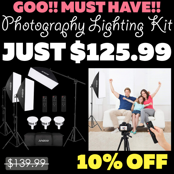 Photography Lighting Kit Only $125.99 (Regularly $139.99)
