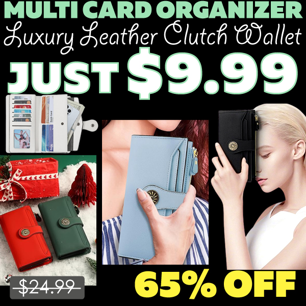 Luxury Waxed Leather Clutch Wallet Only $9.99 (Regularly $24.99)