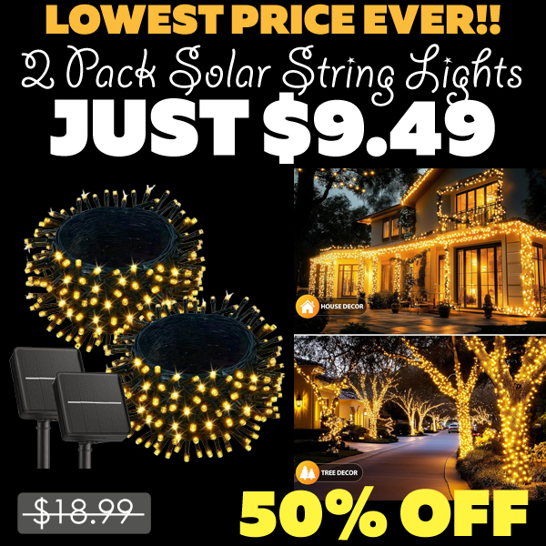 2 Pack Solar String Lights Only $9.49 (Regularly $18.99)
