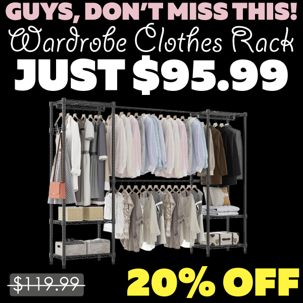 Wardrobe Clothes Rack Only $95.99 (Regularly $119.99)