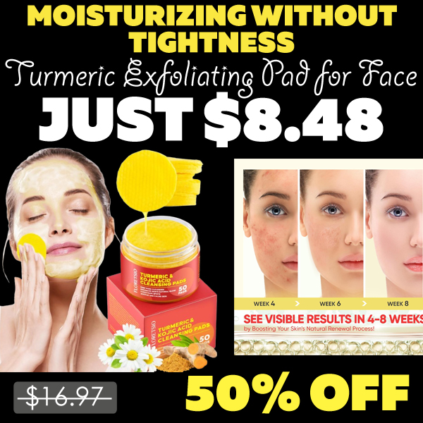 Turmeric Exfoliating Pad for Face Only $8.48 (Regularly $16.97)