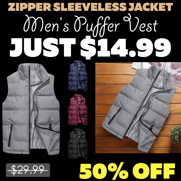 Men's Puffer Vest Only $14.99 (Regularly $29.99)