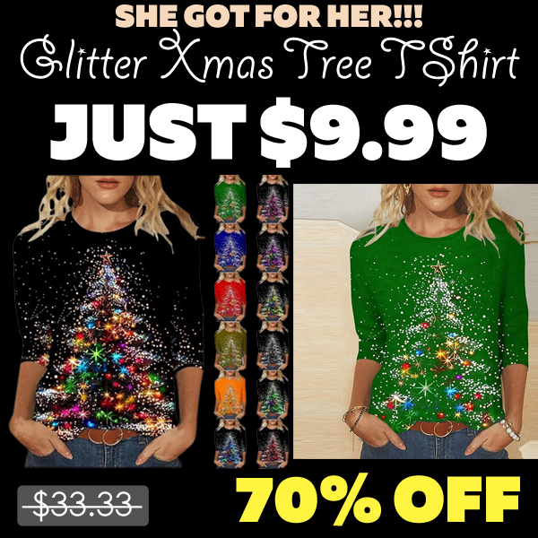 Glitter Xmas Tree TShirt Only $9.99 (Regularly $33.33)