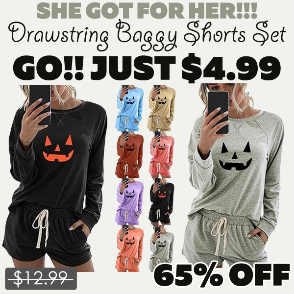 Drawstring Baggy Shorts Set Only $4.99 (Regularly $12.99)
