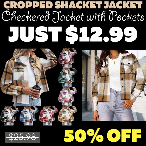 Checkered Jacket with Pockets Only $12.99 (Regularly $25.98)