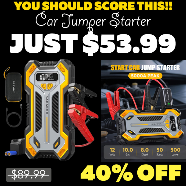 Car Jumper Starter Only $53.99 (Regularly $89.99)