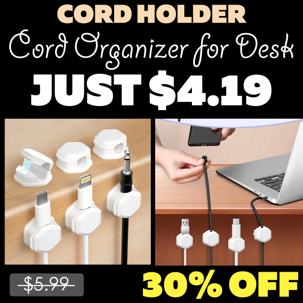 Cord Organizer for Desk Only $4.19 (Regularly $5.99)
