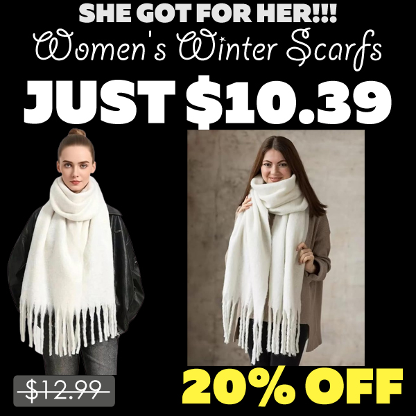 Women's Winter Scarfs Only $10.39 (Regularly $12.99)