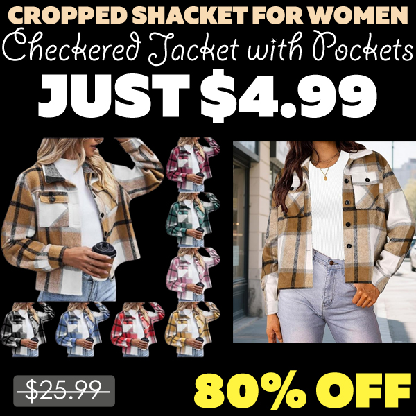 Checkered Jacket with Pockets Only $4.99 (Regularly $25.99)
