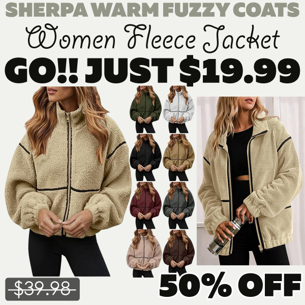 Women Fleece Jacket Only $19.99 (Regularly $39.98)