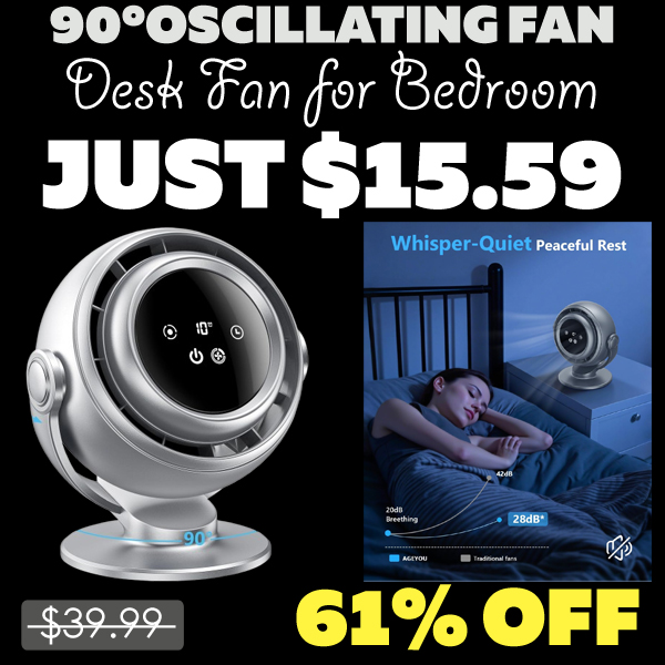 Desk Fan for Bedroom Only $15.59 (Regularly $39.99)