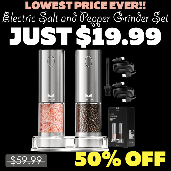 Electric Salt and Pepper Grinder Set Only $19.99 (Regularly $59.99)